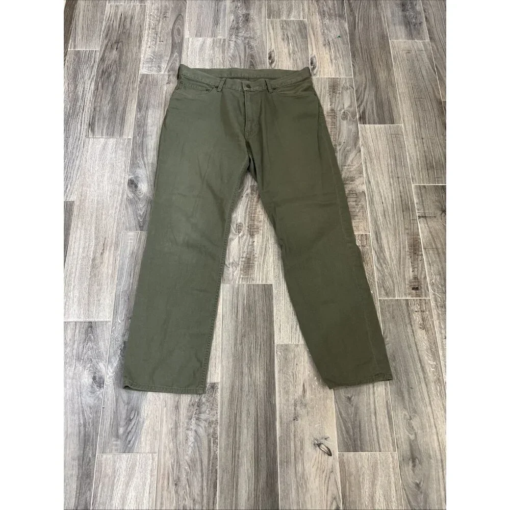 Polo Ralph Lauren 650 Pants Men 36X32 Straight Leg Olive Khaki Bottoms